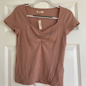 Pink sweetheart neckline tshirt